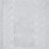 Knightsbridge All Season Traditional Chain Design 2 Piece Cotton Bath Rug Set 17"X24" & 21"X34" White