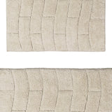 Knightsbridge 2Pc Luxury Cotton Tile Design Bath Rug Set 17"x24" & 21"x34" Ivory