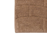 Knightsbridge Stylish Comfortable Traditional New Tile Design 2 PC Cotton Bath Rug Set 17" X 24" & 21" X 34" Natural