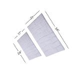 Knightsbridge 2PC Cotton Bath Rug Set Non-Slip Tile Design 17"x24" & 21"x34" White