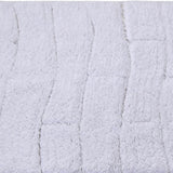 Knightsbridge 2PC Cotton Bath Rug Set Non-Slip Tile Design 17"x24" & 21"x34" White