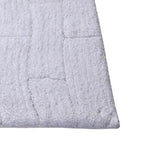 Knightsbridge 2PC Cotton Bath Rug Set Non-Slip Tile Design 17"x24" & 21"x34" White