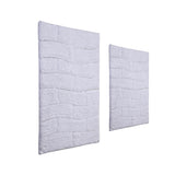 Knightsbridge 2PC Cotton Bath Rug Set Non-Slip Tile Design 17"x24" & 21"x34" White