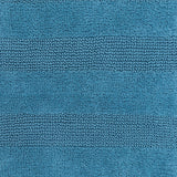 Knightsbridge 2PC Reversible Cotton Bath Rug Set Wide-Cut Design 17"x24" & 21"x34" Aqua