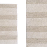 Knightsbridge Stylish Comfortable Traditional Wide Cut Design 2 PC Cotton Bath Rug Set 17" X 24" & 21" X 34" Ivory