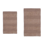 Knightsbridge 2PC Reversible Cotton Bath Rug Set Wide-Cut Design 17"x24" & 21"x34" Natural