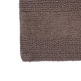 Knightsbridge 2PC Reversible Cotton Bath Rug Set Wide-Cut Design 17"x24" & 21"x34" Stone