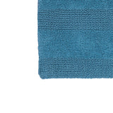 Knightsbridge Stylish Comfortable Traditional Wide Cut Design 2 PC Cotton Bath Rug Set 20" X 30" & 24" X 40" Aqua