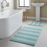 Knightsbridge 2-Piece 100% Cotton Wide Cut Bath Rug Set 20"x30" & 24"x40" Light Blue