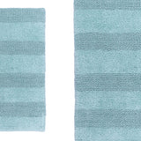Knightsbridge 2-Piece 100% Cotton Wide Cut Bath Rug Set 20"x30" & 24"x40" Light Blue