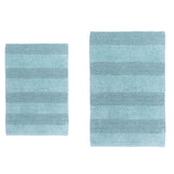 Knightsbridge 2-Piece 100% Cotton Wide Cut Bath Rug Set 20"x30" & 24"x40" Light Blue