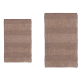 Knightsbridge Stylish Comfortable Traditional Wide Cut Design 2 PC Cotton Bath Rug Set 20" X 30" & 24" X 40" Natural