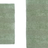 Knightsbridge Stylish Comfortable Traditional Wide Cut Design 2 PC Cotton Bath Rug Set 20" X 30" & 24" X 40" Sage