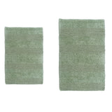 Knightsbridge Stylish Comfortable Traditional Wide Cut Design 2 PC Cotton Bath Rug Set 20" X 30" & 24" X 40" Sage