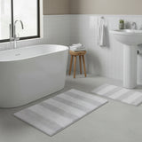Knightsbridge 2-Piece 100% Cotton Wide Cut Bath Rug Set 20"x30" & 24"x40" White