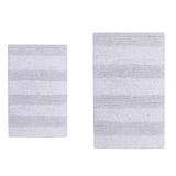 Knightsbridge 2-Piece 100% Cotton Wide Cut Bath Rug Set 20"x30" & 24"x40" White