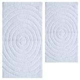 Knightsbridge Echo 220 GSF Non Skid Back Bath Rug Set - 2- Piece - 17x24 and 21x34", White