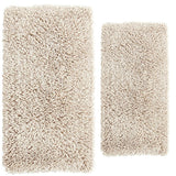 Knightsbridge Melbourne 220 GSF Non Skid Back Bath Rug Set - 2- Piece - 17"x24" and 21"x34", Ivory