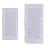 Knightsbridge Shooting Star 220 GSF Reversible Bath Rug Set - 2- Piece - 17x24 and 21x34", White