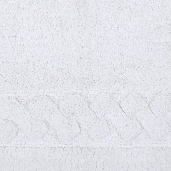 Knightsbridge Chain Bath Rug Cotton Non Skid Back - White