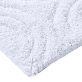 Knightsbridge Beautiful Circle Design Premium Quality Year Round Cotton With Non-Skid Back Bath Rug White