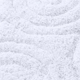 Knightsbridge Beautiful Circle Design Premium Quality Year Round Cotton With Non-Skid Back Bath Rug White