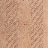 Diagonal Racetrack 100% Cotton Reversible Bath Rug Natural by Knightsbridge