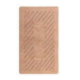 Diagonal Racetrack 100% Cotton Reversible Bath Rug Natural by Knightsbridge