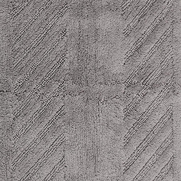 Diagonal Racetrack 100% Cotton Reversible Bath Rug Silver By Knightsbridge