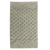 Knightsbridge Luxurious Block Pattern High Quality Year Round Cotton With Non-Skid Back Bath Rug Sage