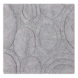 Knightsbridge Orbit Bath Rug Cotton Non Skid Back - Silver