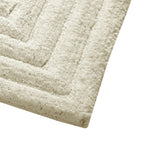 Knightsbridge Stylish And Comfortable All Season Traditional Racetrack Design Cotton Bath Rug Ivory