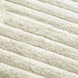 Knightsbridge Stylish And Comfortable All Season Traditional Racetrack Design Cotton Bath Rug Ivory