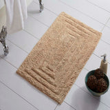Knightsbridge Stylish And Comfortable All Season Traditional Racetrack Design Cotton Bath Rug Stone
