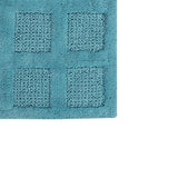 Square Honeycomb 100% Cotton Reversible Bath Rug Aqua by Knightsbridge