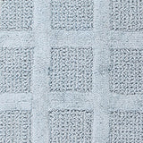 Square Honeycomb 100% Cotton Reversible Bath Rug Light Blue By Knightsbridge