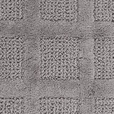 Square Honeycomb 100% Cotton Reversible Bath Rug Silver by Knightsbridge