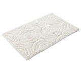 Circle Design Round Cotton with Non-Skid Back Bath Rug 24"x40" Ivory by Knightsbridge