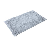 Knightsbridge Beautiful Circle Design Premium Quality Year Round Cotton With Non-Skid Back Bath Rug Silver