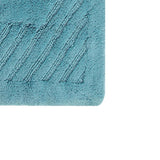 Diagonal Racetrack 100% Cotton Reversible Bath Rug 20" x 30" Aqua by Knightsbridge