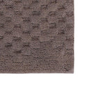 Knightsbridge Luxurious Block Pattern High Quality Year Round Cotton With Non-Skid Back Bath Rug Stone