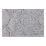 Knightsbridge Orbit Bath Rug Cotton Non Skid Back - Silver