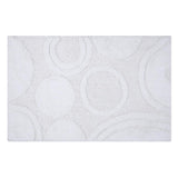 Knightsbridge Orbit Bath Rug Cotton Non Skid Back - White