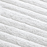 Knightsbridge Stylish And Comfortable All Season Traditional Racetrack Design Cotton Bath Rug White