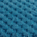 Knightsbridge Luxurious Block Pattern High Quality Year Round Cotton With Non-Skid Back Bath Rug Aqua