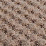Knightsbridge Luxurious Block Pattern High Quality Year Round Cotton With Non-Skid Back Bath Rug Natural