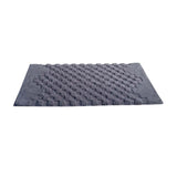 Knightsbridge Luxurious Block Pattern High Quality Year Round Cotton With Non-Skid Back Bath Rug Silver