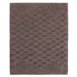 Knightsbridge Luxurious Block Pattern High Quality Year Round Cotton With Non-Skid Back Bath Rug Stone