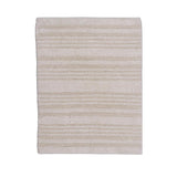 Knightsbridge Luscious Textured Striped All Season Soft Plush Cotton Reversible & Soft Bath Rug Ivory