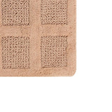 Square Honeycomb 100% Cotton Reversible Bath Rug Natural by Knightsbridge